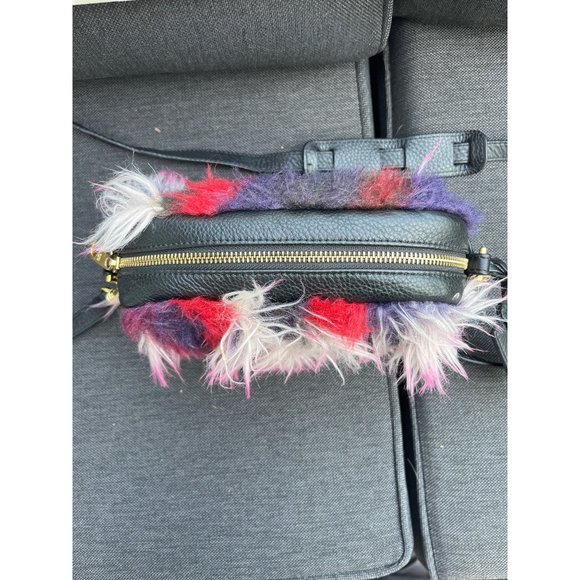 UGG Janey Patchwork Leather Crossbody with Colorful Faux Fur 1093560 - Picture 4 of 10